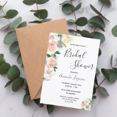 Vrijgezellenfeest blush florals elegant script kaart