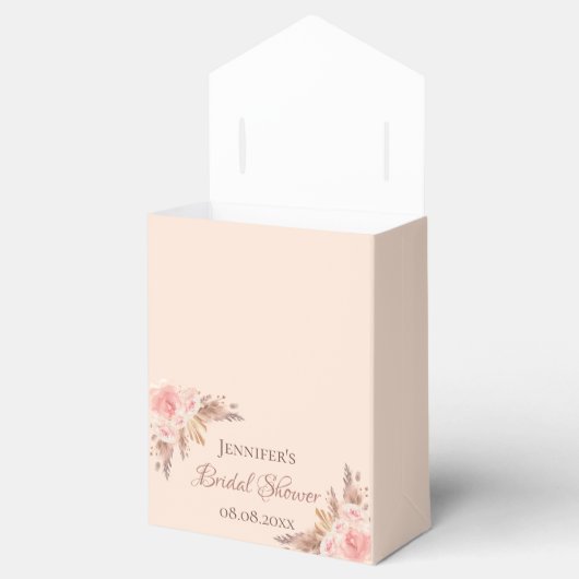 Vrijgezellenfeest blush pampas gras floral Bedankt Bedankdoosjes (Geopend)