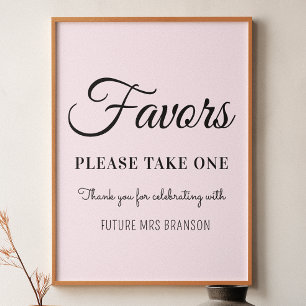 Vrijgezellenfeest Blush Pink Favors Poster