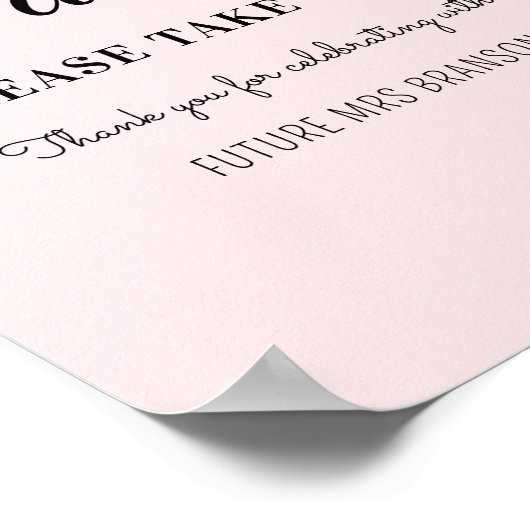 Vrijgezellenfeest Blush Pink Favors Poster (Hoek)