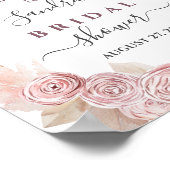 Vrijgezellenfeest Blush Pink Floral en Golden Lijs Poster (Hoek)