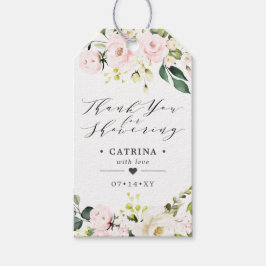 Vrijgezellenfeest Blush Pink Flowers Hartelijk dan Cadeaulabel