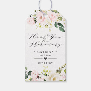 Vrijgezellenfeest Blush Pink Flowers Hartelijk dan Cadeaulabel
