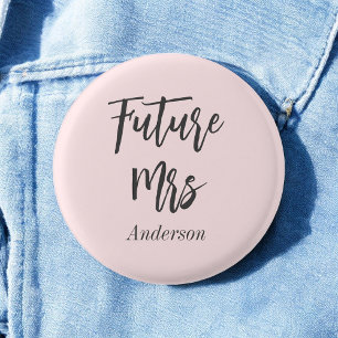 Vrijgezellenfeest Blush Pink Future Mrs Ronde Button 3,2 Cm