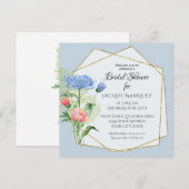 Vrijgezellenfeest Blush Pink n Dusty Blue Fern Flo Kaart (Voorkant / Achterkant)