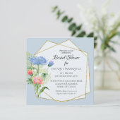 Vrijgezellenfeest Blush Pink n Dusty Blue Fern Flo Kaart (Staand voorkant)