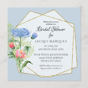 Vrijgezellenfeest Blush Pink n Dusty Blue Fern Flo Kaart