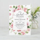 Vrijgezellenfeest Blush Pink Peonies Flowers Kaart (Staand voorkant)