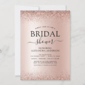 Vrijgezellenfeest Blush Roze Roos Glitter Gold Kaart (Voorkant)