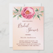Vrijgezellenfeest blush roze rose gouden bloemen kaart (Voorkant)