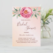 Vrijgezellenfeest blush roze rose gouden bloemen kaart (Staand voorkant)