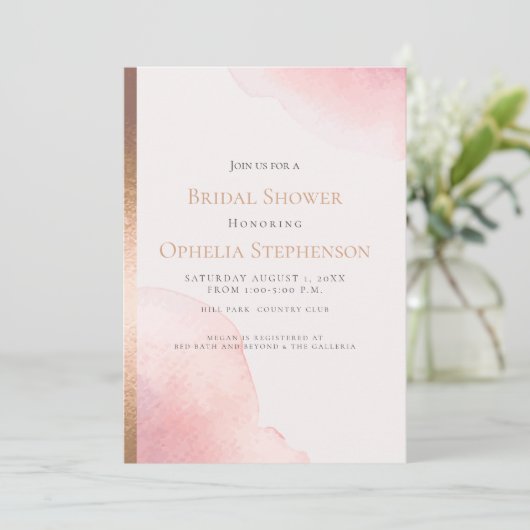 Vrijgezellenfeest | Blush roze Waterverf was Aankondiging (Staand voorkant)