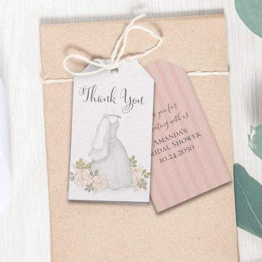 Vrijgezellenfeest Blush Waterverf Floral Hartelijk Cadeaulabel