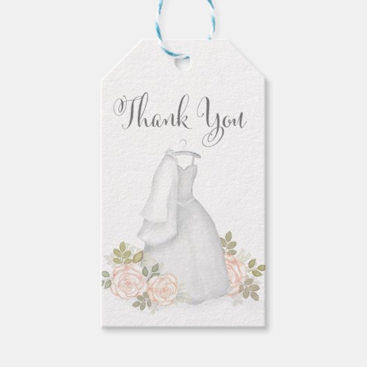 Vrijgezellenfeest Blush Waterverf Floral Hartelijk Cadeaulabel (Voorkant)