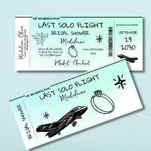 Vrijgezellenfeest Boarding Pass Laatste Solo Fligh Kaart