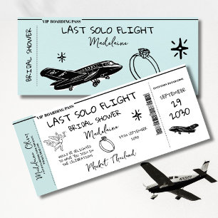 Vrijgezellenfeest Boarding Pass Laatste Solo Fligh Kaart