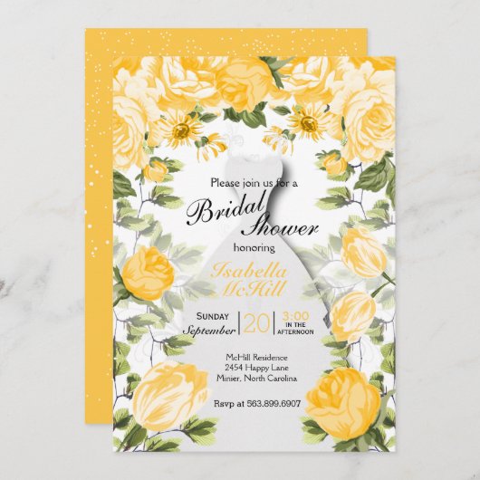 Vrijgezellenfeest - Bodemgeel geel  Kaart (Voorkant / Achterkant)