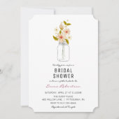 Vrijgezellenfeest Boeket Mason Jar Douche uitnodig Kaart (Voorkant)