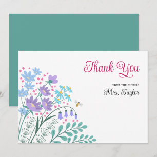 Vrijgezellenfeest Boeket Wildflowers Dank u kaart