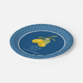 Vrijgezellenfeest Boerderij Royal Blue Lemon Flowe Papieren Bordje (Gekanteld)