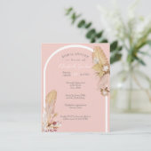 Vrijgezellenfeest Bohemian Driepalm & Pompas Grass Kaart (Staand voorkant)