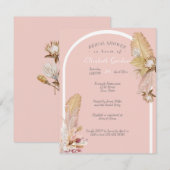 Vrijgezellenfeest Bohemian Driepalm & Pompas Grass Kaart (Voorkant / Achterkant)