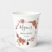 Vrijgezellenfeest boho bloemen Papieren kopjes Bekers (Achterkant)