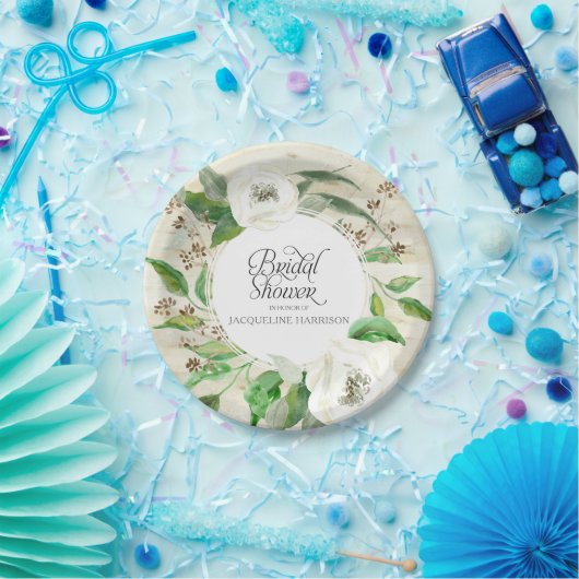 Vrijgezellenfeest BOHO Bohemian Woodsy Floral Foli Papieren Bordje (Feest)