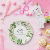 Vrijgezellenfeest BOHO Bohemian Woodsy Floral Foli Papieren Bordje (Feest)