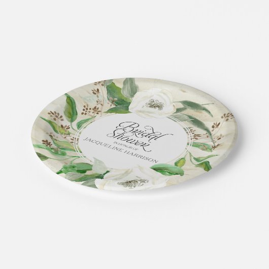 Vrijgezellenfeest BOHO Bohemian Woodsy Floral Foli Papieren Bordje (Gekanteld)