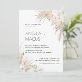 Vrijgezellenfeest Boho pampas Grass Uitnodiging (Staand voorkant)