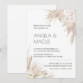 Vrijgezellenfeest Boho pampas Grass Uitnodiging (Voorkant / Achterkant)
