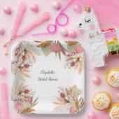 Vrijgezellenfeest BOHO Terracotta Pampas Grass Whe Papieren Bordje (Feest)