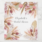 Vrijgezellenfeest BOHO Terracotta Pampas Grass Whe Wijn Etiket (Enkel label)