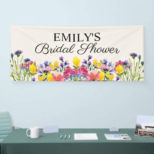 Vrijgezellenfeest Boho Wildflowers Spandoek (Beurs)