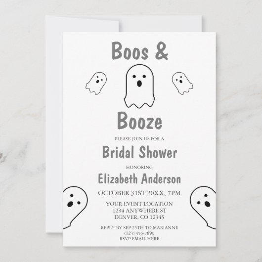 Vrijgezellenfeest Boos en Booze Halloween Kaart (Voorkant)
