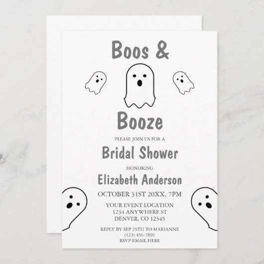 Vrijgezellenfeest Boos en Booze Halloween Kaart (Voorkant / Achterkant)