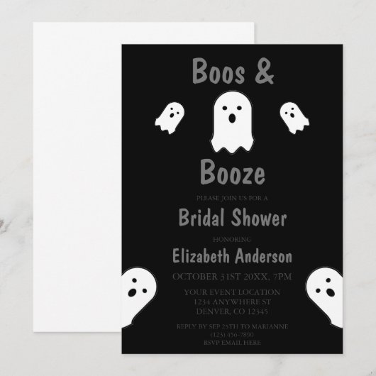 Vrijgezellenfeest Boos en Booze Halloween Kaart (Voorkant / Achterkant)