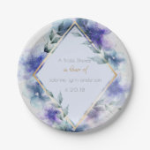 Vrijgezellenfeest Borden | Waterverf Violet Flower Papieren Bordje (Voorkant)