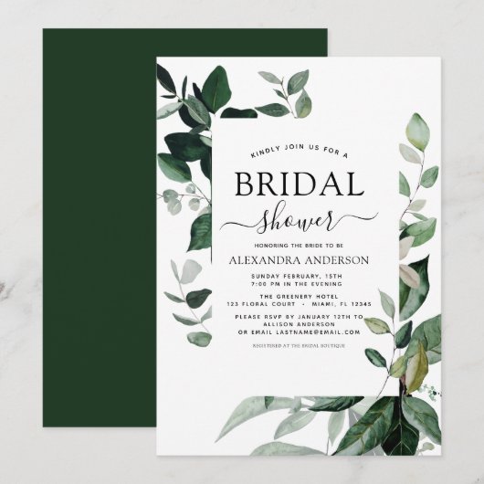 Vrijgezellenfeest Botanisch groen blad Kaart (Voorkant / Achterkant)