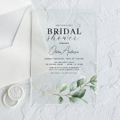 Vrijgezellenfeest botanische eucalyptus rustiek acryl uitnodigingen