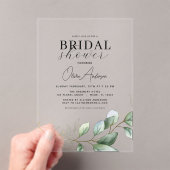 Vrijgezellenfeest botanische eucalyptus rustiek acryl uitnodigingen (Insitu (Draagbaar))