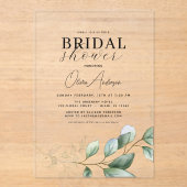 Vrijgezellenfeest botanische eucalyptus rustiek acryl uitnodigingen (Voorkant)