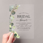 Vrijgezellenfeest botanische eucalyptus rustiek acryl uitnodigingen (Insitu (Draagbaar))