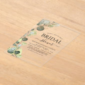 Vrijgezellenfeest botanische eucalyptus rustiek acryl uitnodigingen (Laagn)