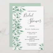 Vrijgezellenfeest botanische greenery script elega kaart (Voorkant / Achterkant)