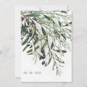 Vrijgezellenfeest Botanische Italiaanse Groene Oli Kaart (Achterkant)