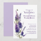 Vrijgezellenfeest Botanische Lavendel Bloemen Paar Kaart (Voorkant / Achterkant)