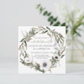 Vrijgezellenfeest Bourgogne Anemone Olijfblad Kran Kaart (Staand voorkant)