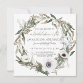 Vrijgezellenfeest Bourgogne Anemone Olijfblad Kran Kaart (Voorkant)